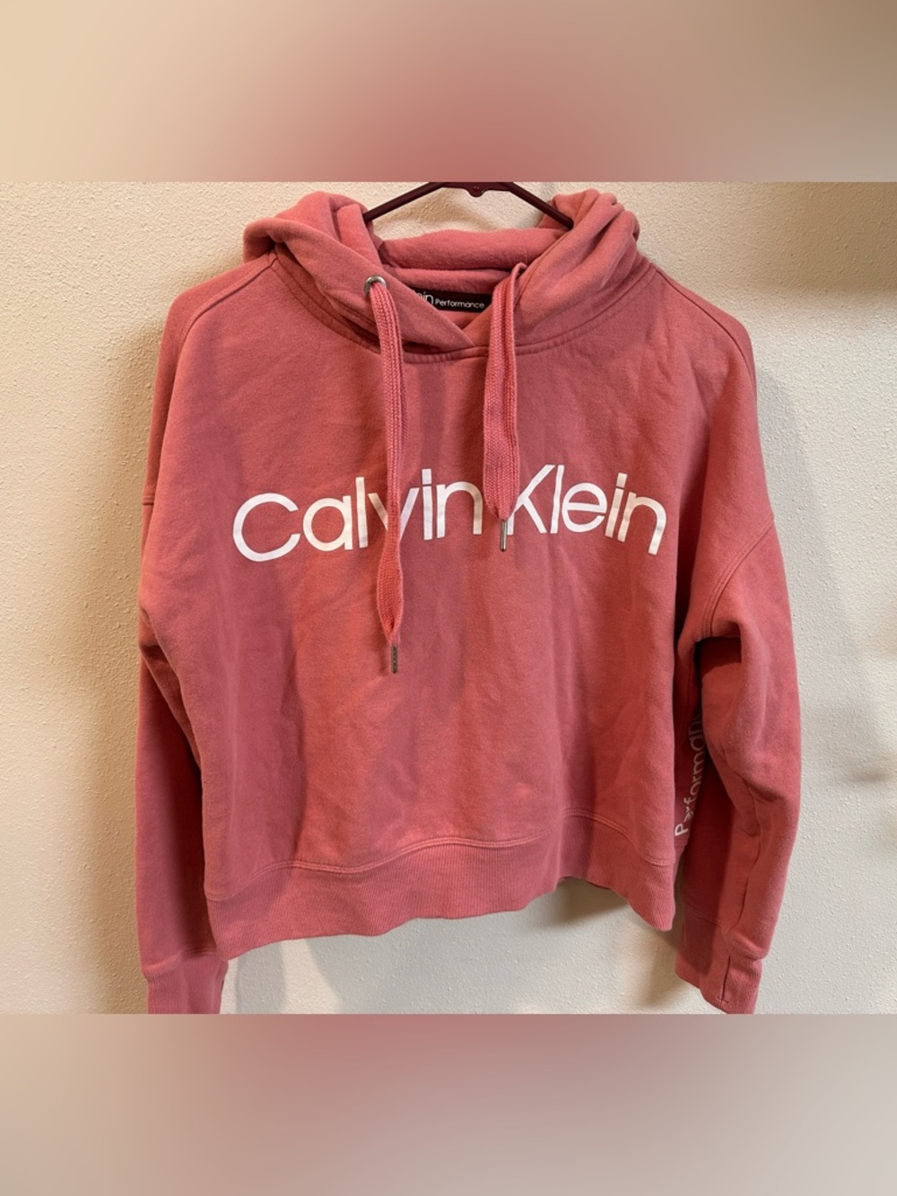 Calvin Klein Performance Rose Cropped Logo Hoodie